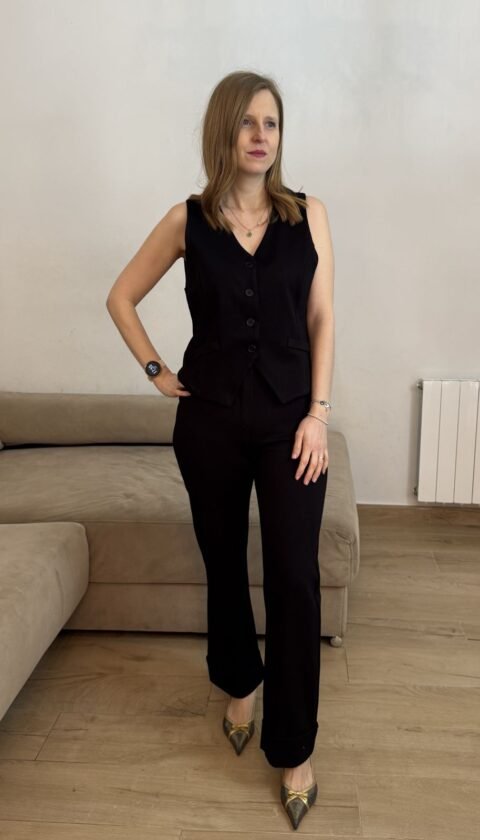 conjunto chaleco punto